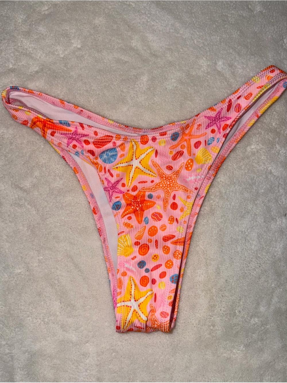 NEW Pink Multicolor Starfish Print Bikini Bottom